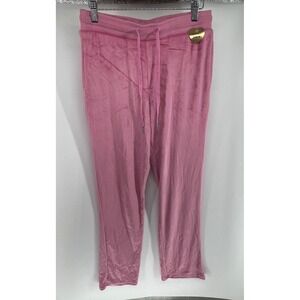 Juicy Couture Pink Velour Rhinestone Logo Sleepwear Lounge Pants Womens Small